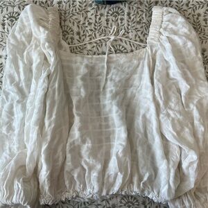 Free People Flowy White Top